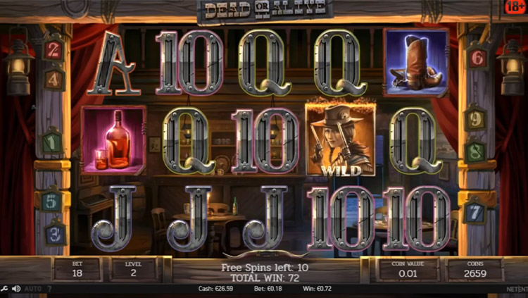 Dead or Alive 2 trzy tryby free spins