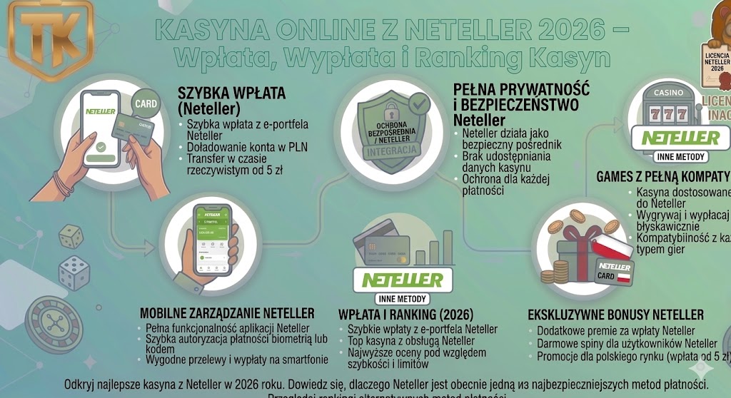 Kasyna Online z Neteller 2026 – Wpłata, Wypłata i Ranking Kasyn