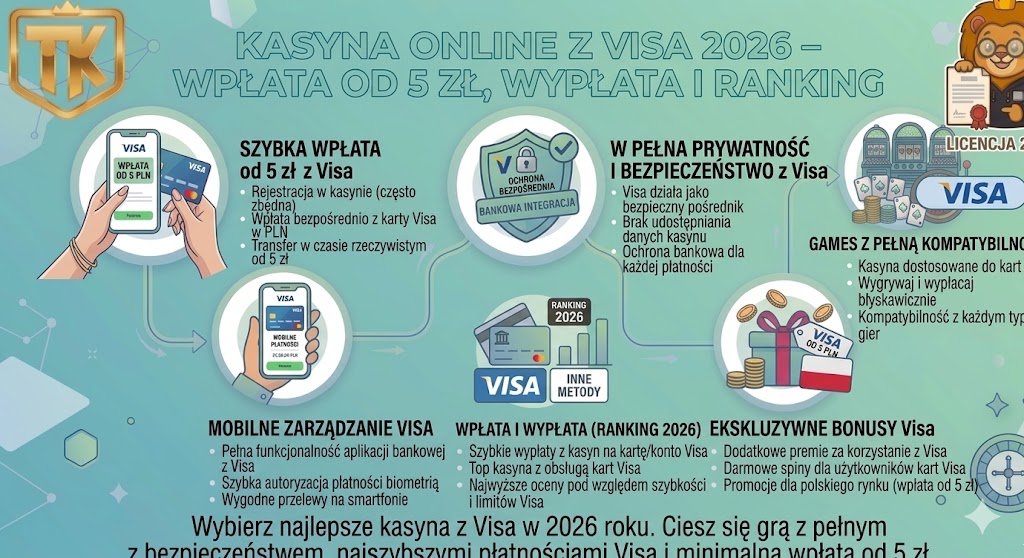 Kasyna Online z Visa 2026 – Wpłata od 5 zł, Wypłata i Ranking