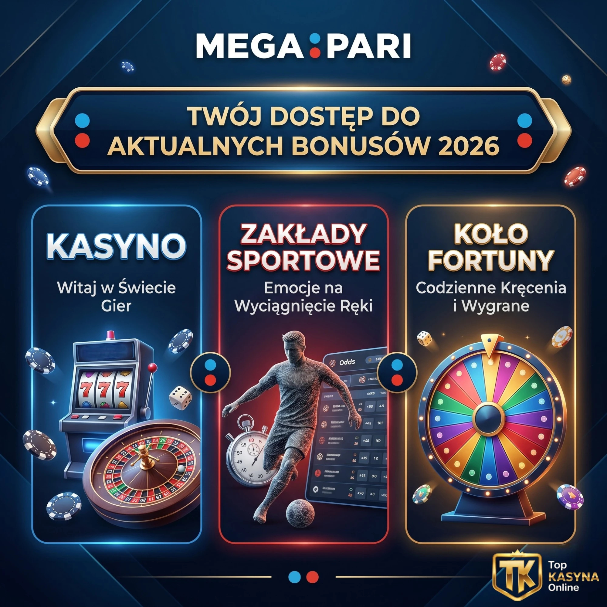Megapari Kod Promocyjny 2026 - Aktualny Kod na Kasyno, Sport i Koło Fortuny