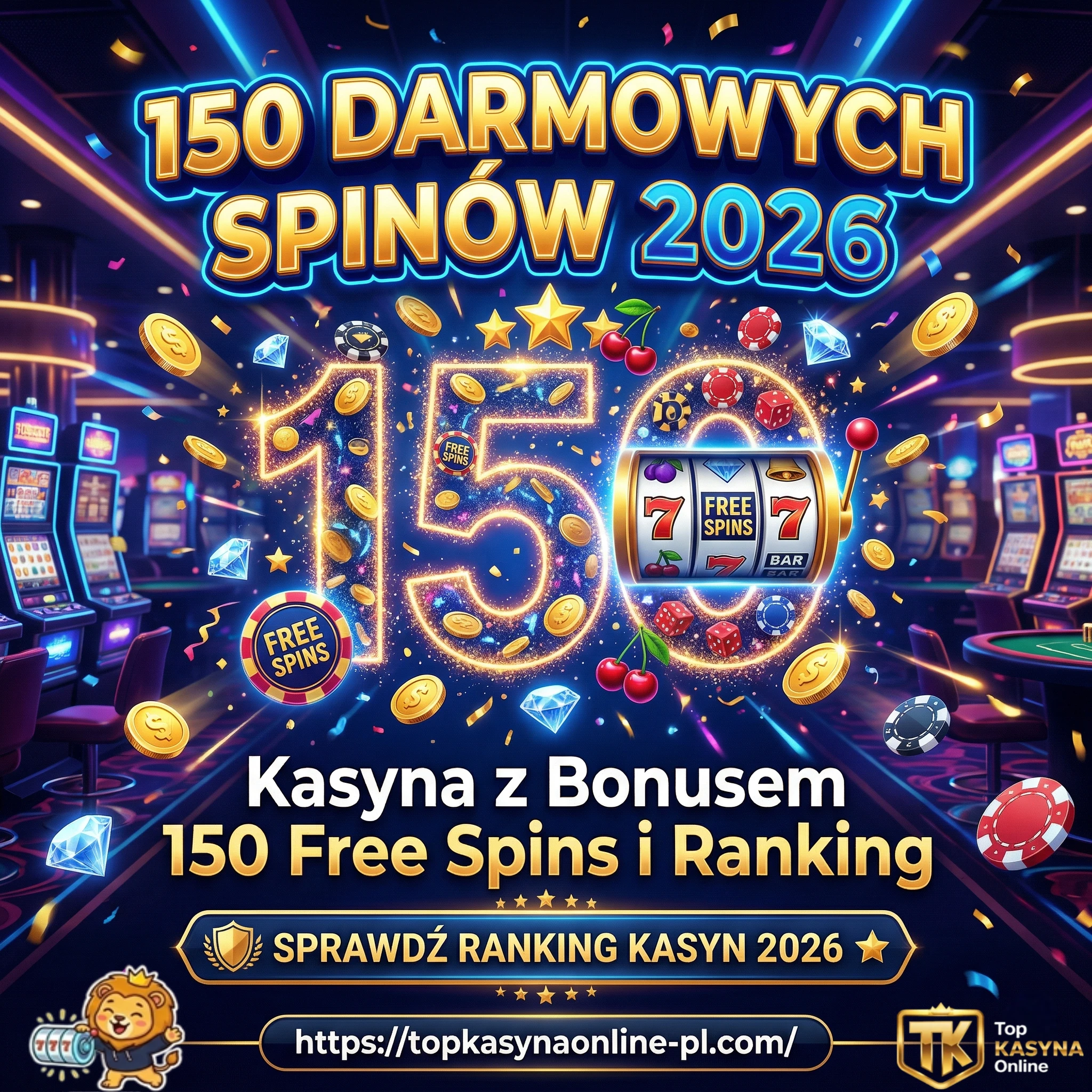 150 Darmowych Spinów 2026 — Kasyna z Bonusem 150 Free Spins i Ranking