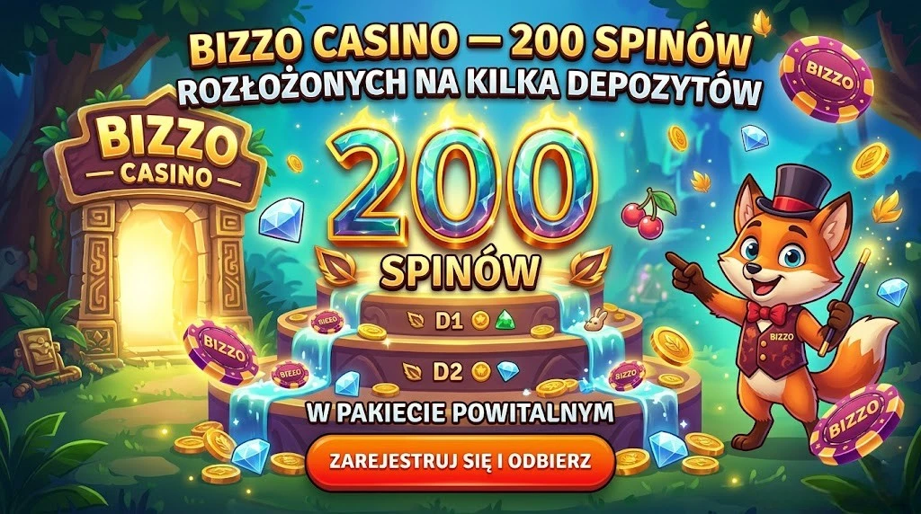 Bizzo Casino — 200 spinów rozłożonych na kilka depozytów