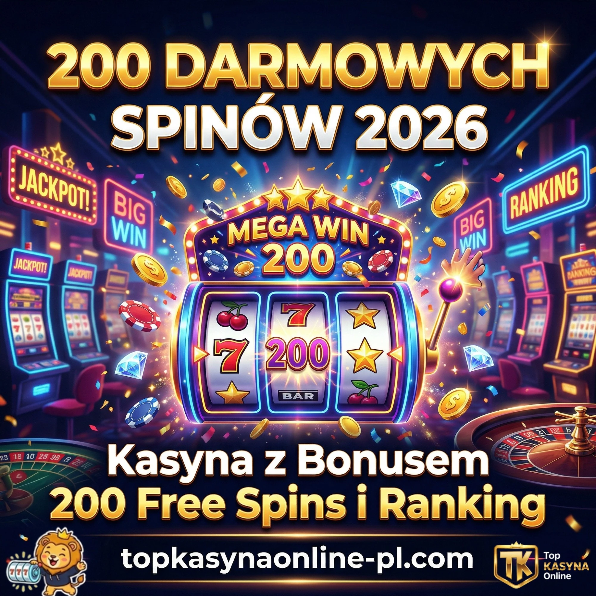 200 Darmowych Spinów 2026 — Kasyna z Bonusem 200 Free Spins i Ranking