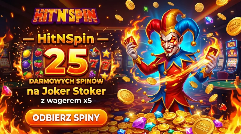 HitNSpin — 25 free spins na Joker Stoker z wagerem x5