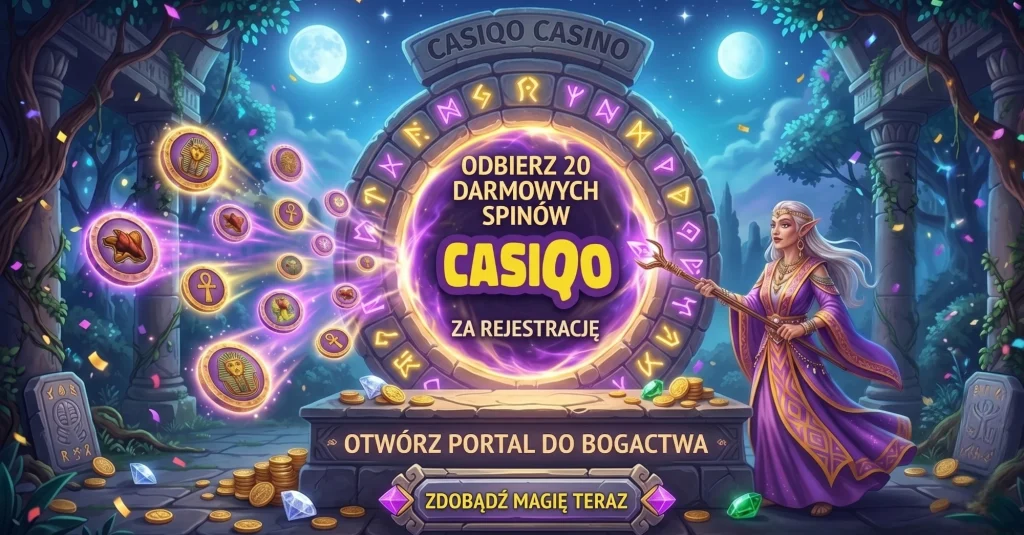 Casiqo Casino — 20 darmowych spinów za rejestrację