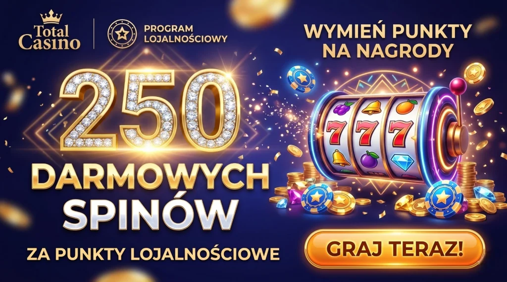 Total Casino — 250 free spins za punkty lojalnościowe