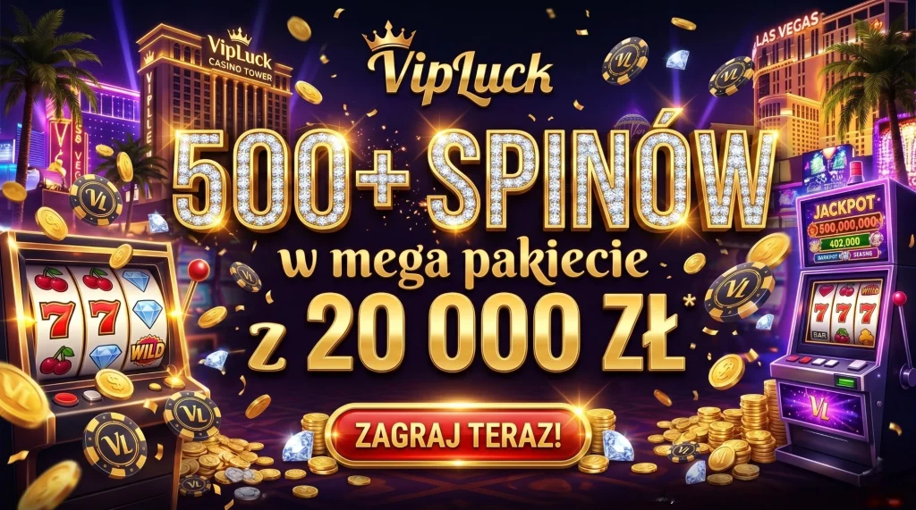 VipLuck — 500+ spinów w mega pakiecie z 20 000 zł