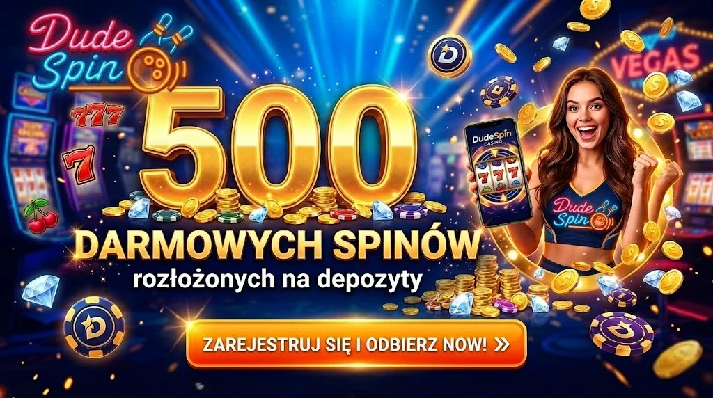 DudeSpin — 500 darmowych spinów rozłożonych na depozyty