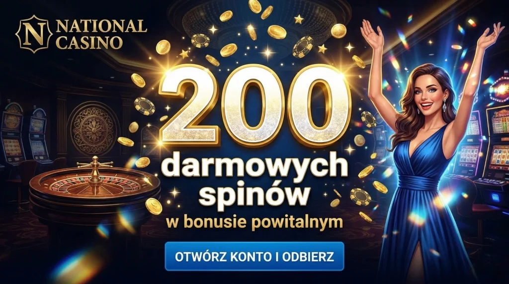 National Casino — 200 darmowych spinów w bonusie powitalnym
