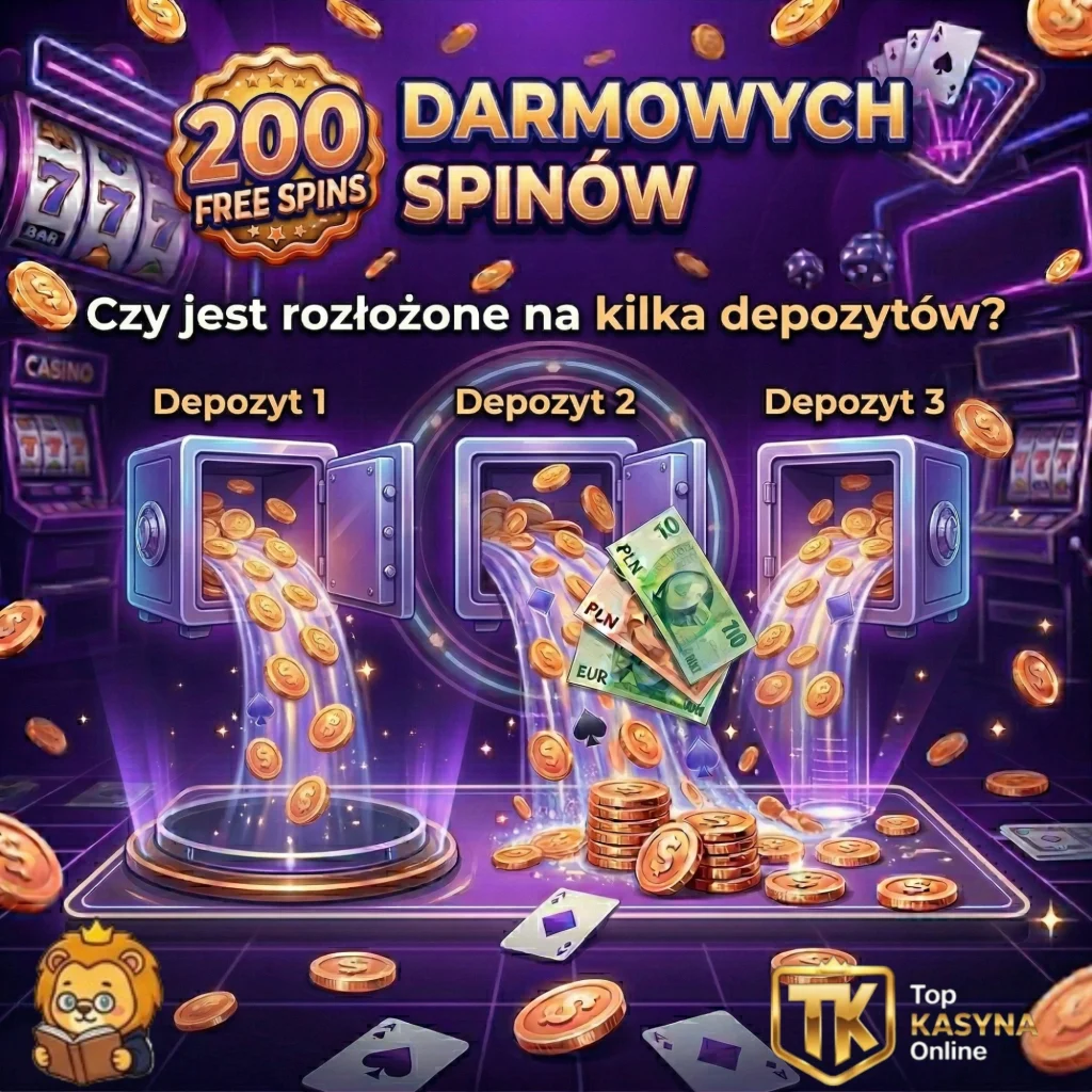Czy 200 spinów jest rozłożone na kilka depozytów?