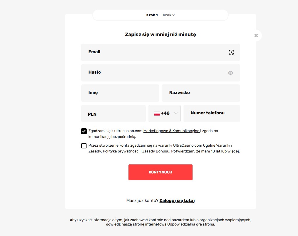 Ultra Casino login — jak zalogować się do kasyna?