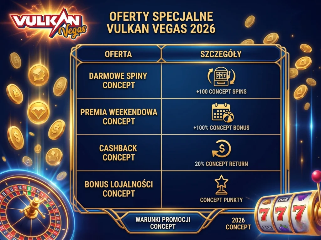 Lista aktualnych kodów Vulkan Vegas na 2026