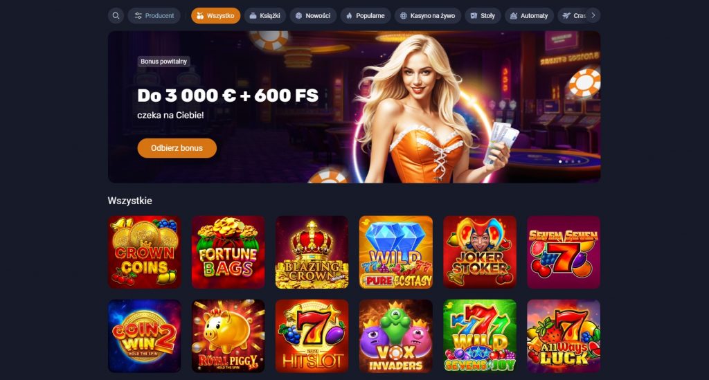 Vox Casino automaty — ile gier i od jakich dostawców?