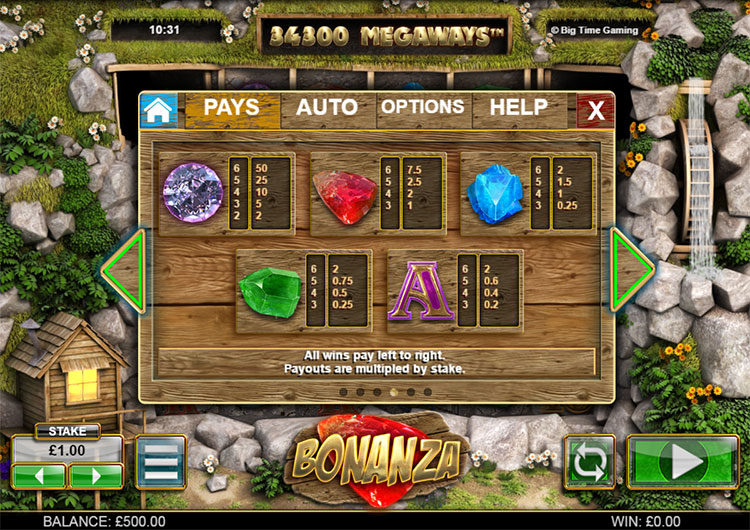 Bonanza Megaways demo kaskada
