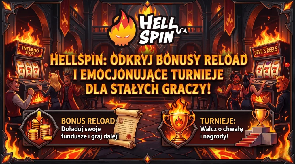 Hellspin bonus reload i turnieje - kody dla stałych graczy 🎰