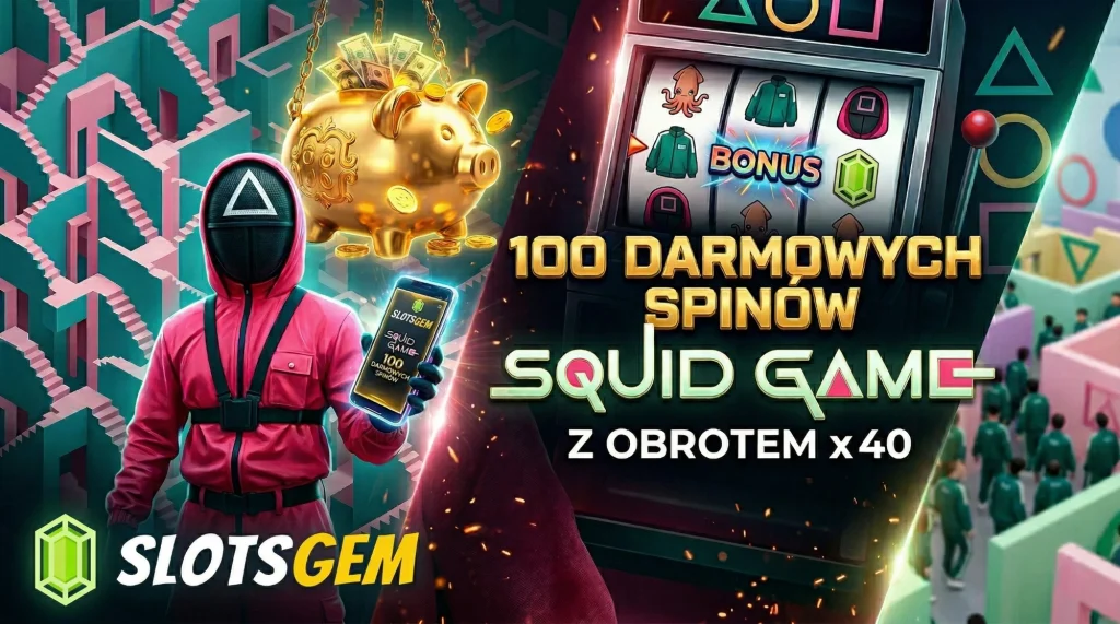 SlotsGem — 100 darmowych spinów na Squid Game z obrotem x40