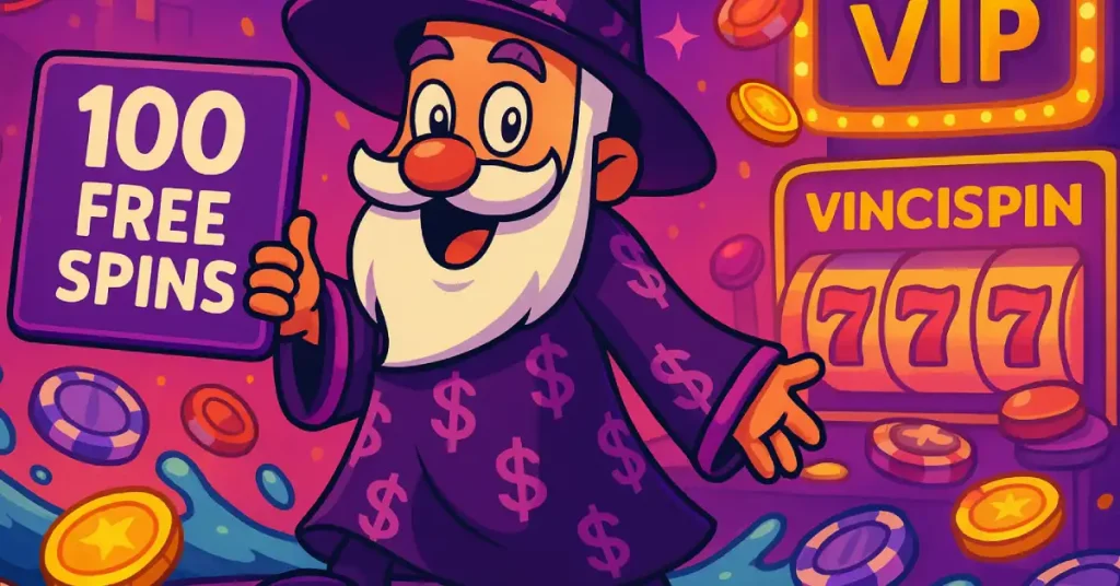 Vincispin Casino — 100 free spins na Fire Joker z wagerem x10