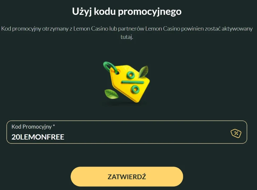 Kod promocyjny Lemon Casino 🔑
