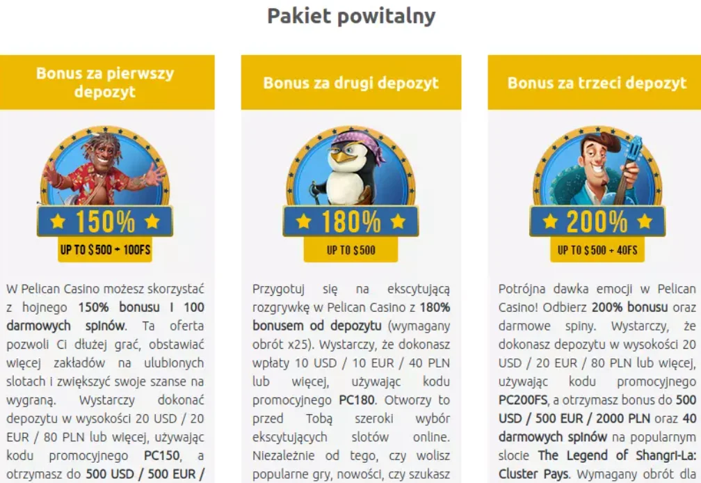 Darmowe spiny Pelican Casino – automat i wartość 🎰
