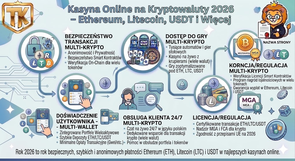 Kasyna Online na Kryptowaluty 2026 – Ethereum, Litecoin, USDT i Więcej
