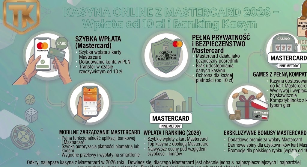 Kasyna Online z Mastercard 2026 – Wpłata od 10 zł i Ranking Kasyn