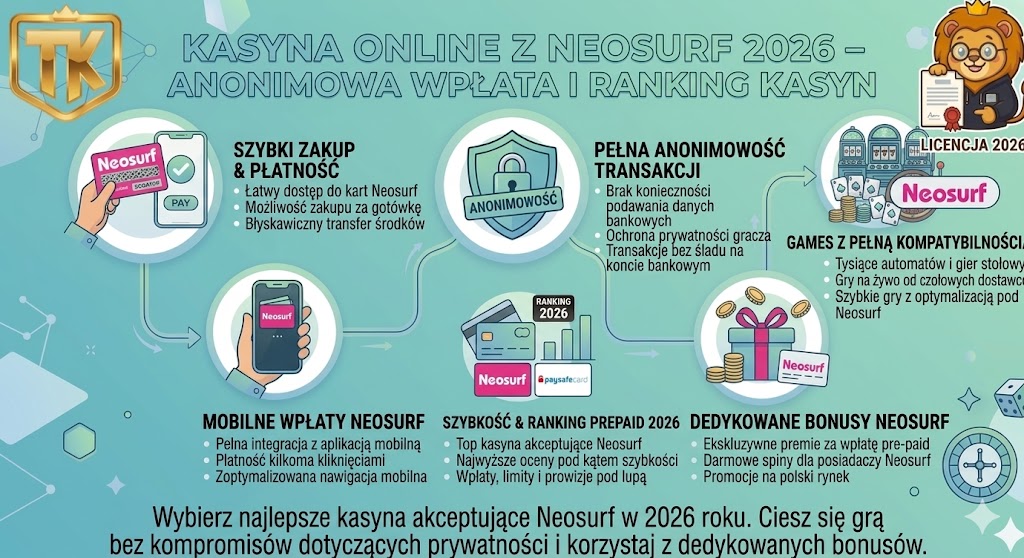 Kasyna Online z Neosurf 2026 – Anonimowa Wpłata i Ranking Kasyn