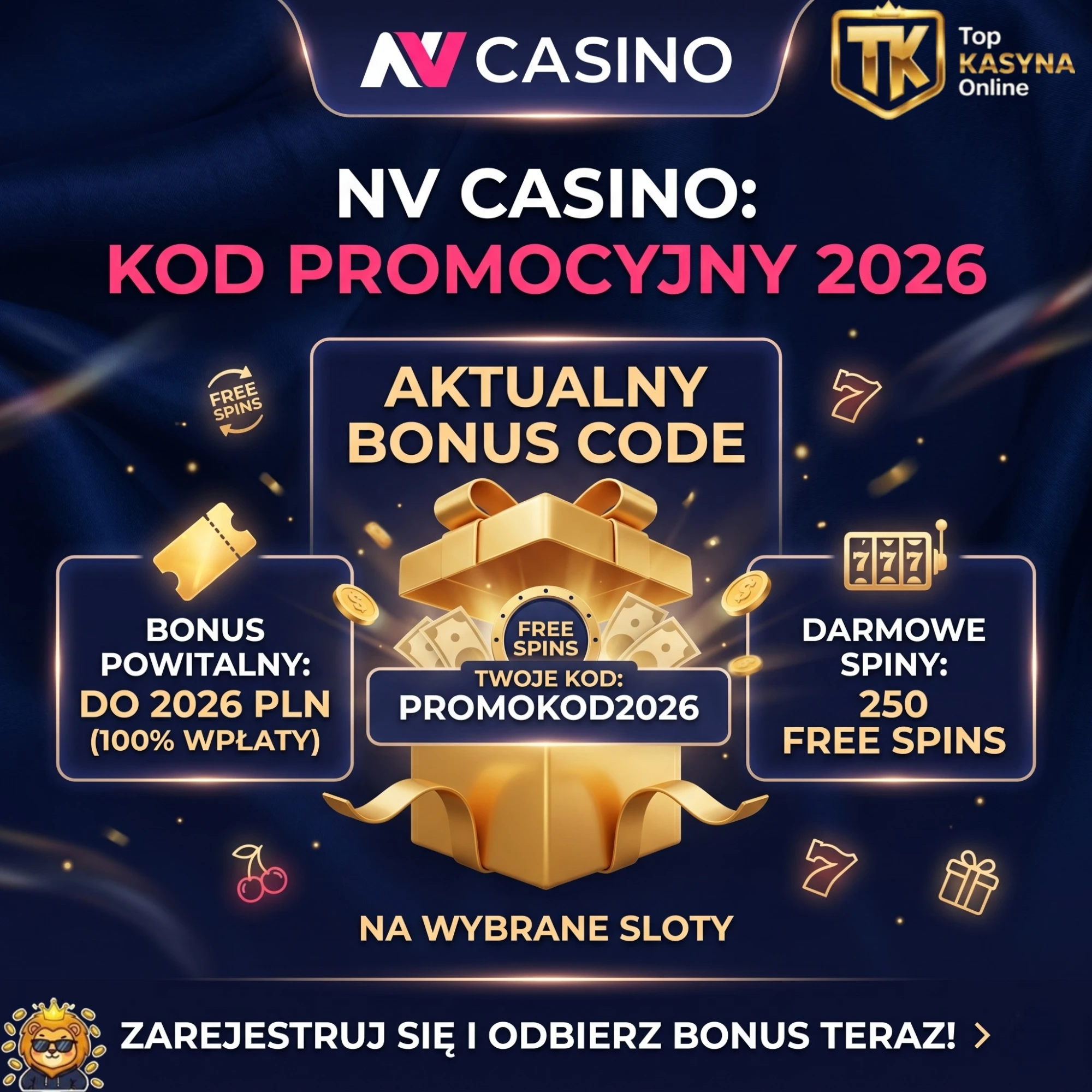 NV Casino Kod Promocyjny 2026 - aktualny bonus code i darmowe spiny