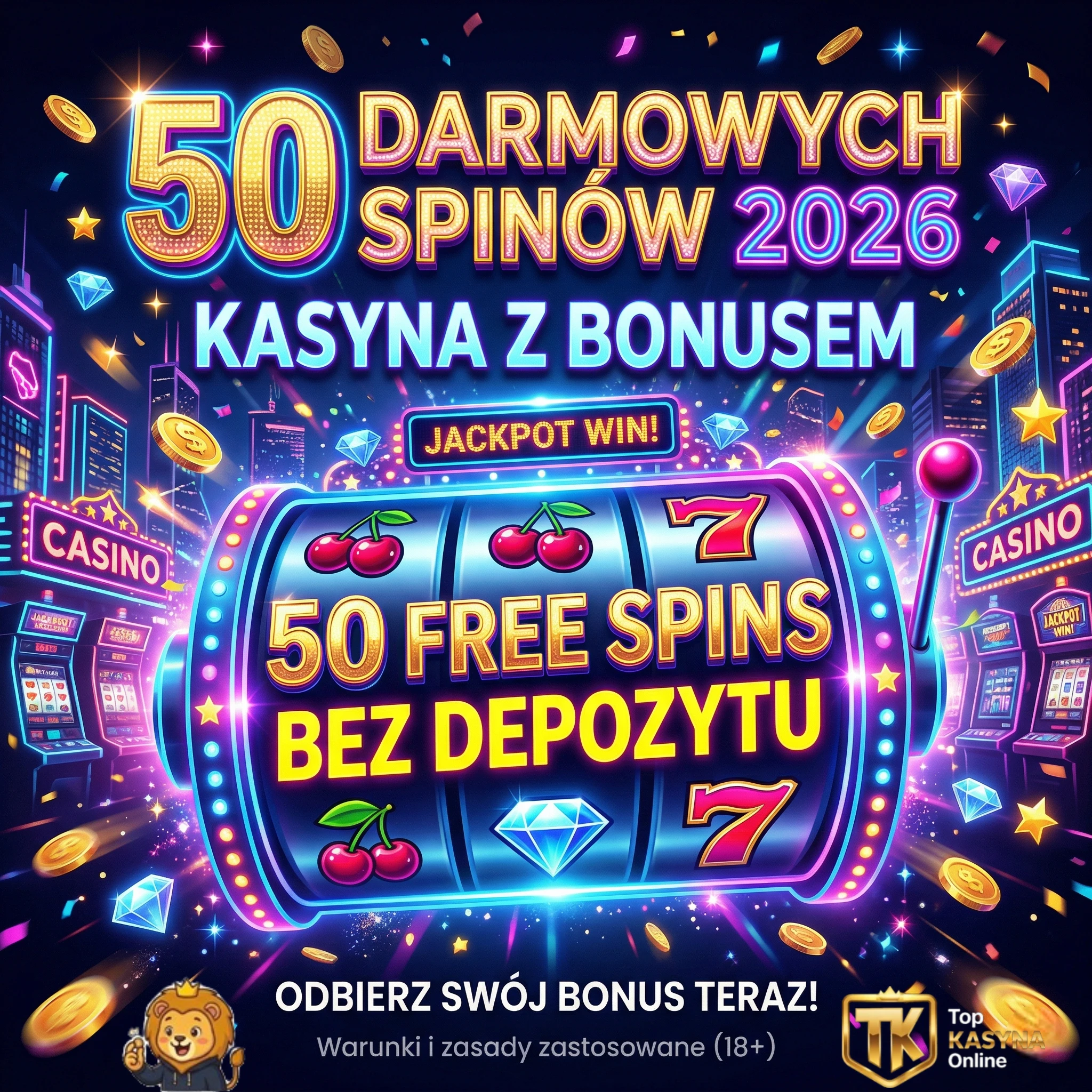 50 Darmowych Spinów 2026 — Kasyna z Bonusem 50 Free Spins Bez Depozytu