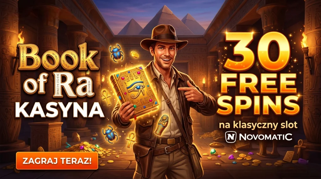 Book of Ra kasyna — 30 free spins na klasyczny slot Novomatic
