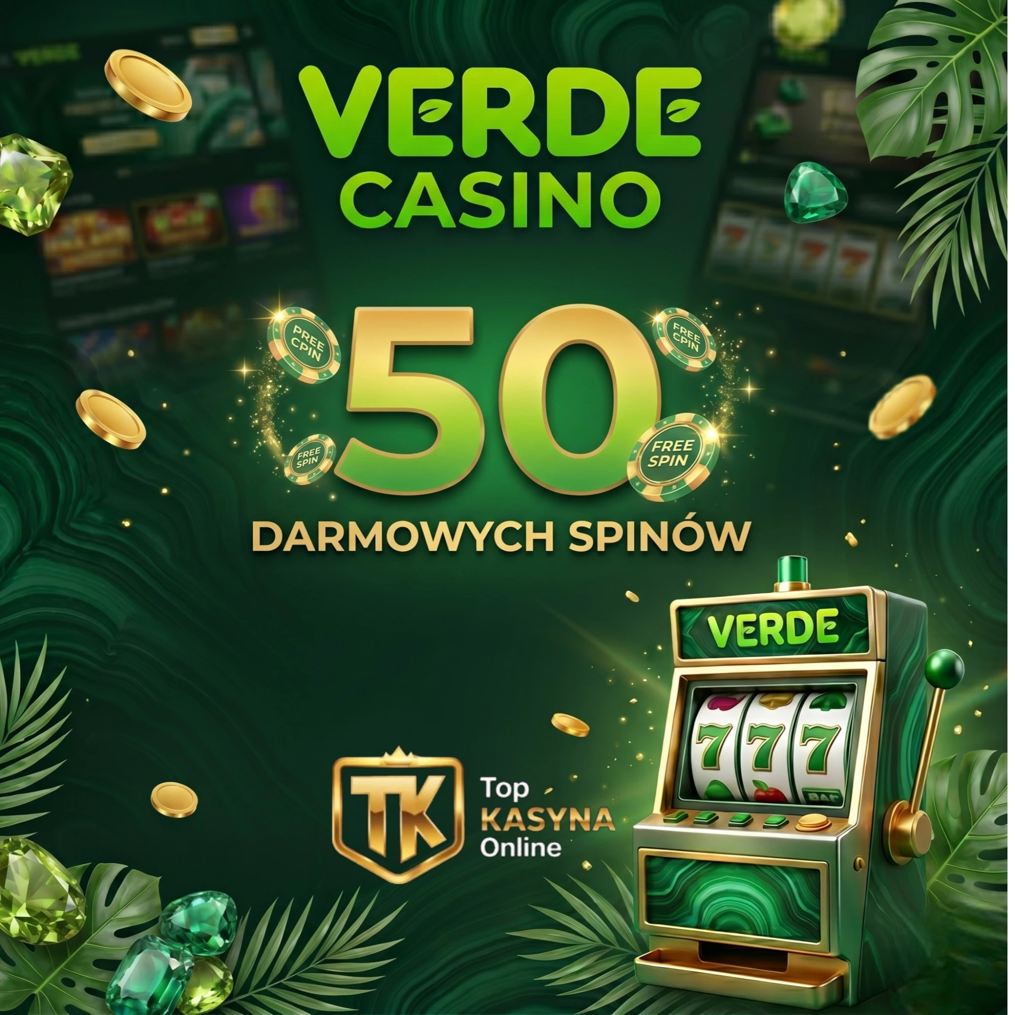 VERDE CASINO kod promocyjny 2026 - Aktualny kod na 50 darmowych spinów 🎰