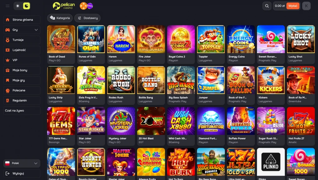 Pelican Casino kod promocyjny bez depozytu