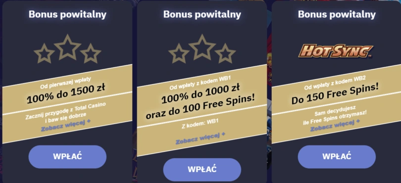 Total Casino kod promocyjny